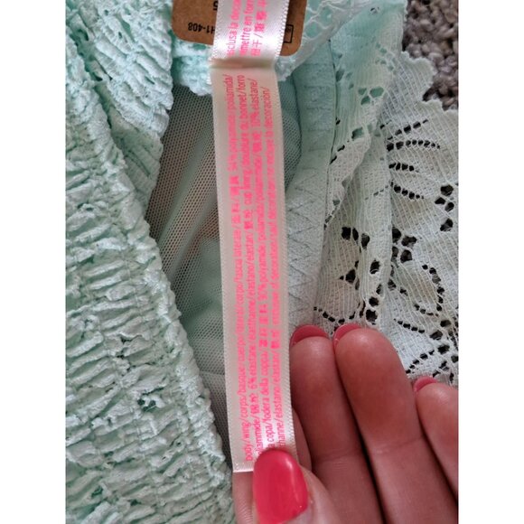 Pink Mint Lace Bralette XXL Removable Padding Strappy Back NEW Tags Lingerie - Picture 8 of 8